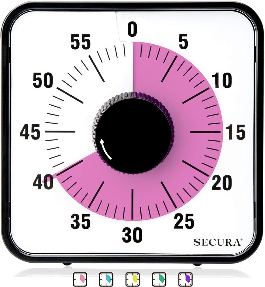 60-Minute Visual Countdown Timer, 7.5-Inch Oversize Classroom Visual Timer fo...