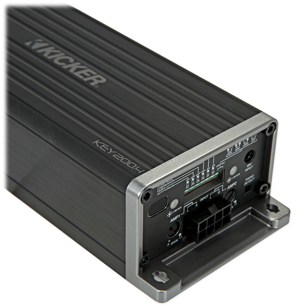 KICKER KEY2004 200w 4-Channel Smart Amplifier w/Auto-EQ/Processor+Amp Wire Kit