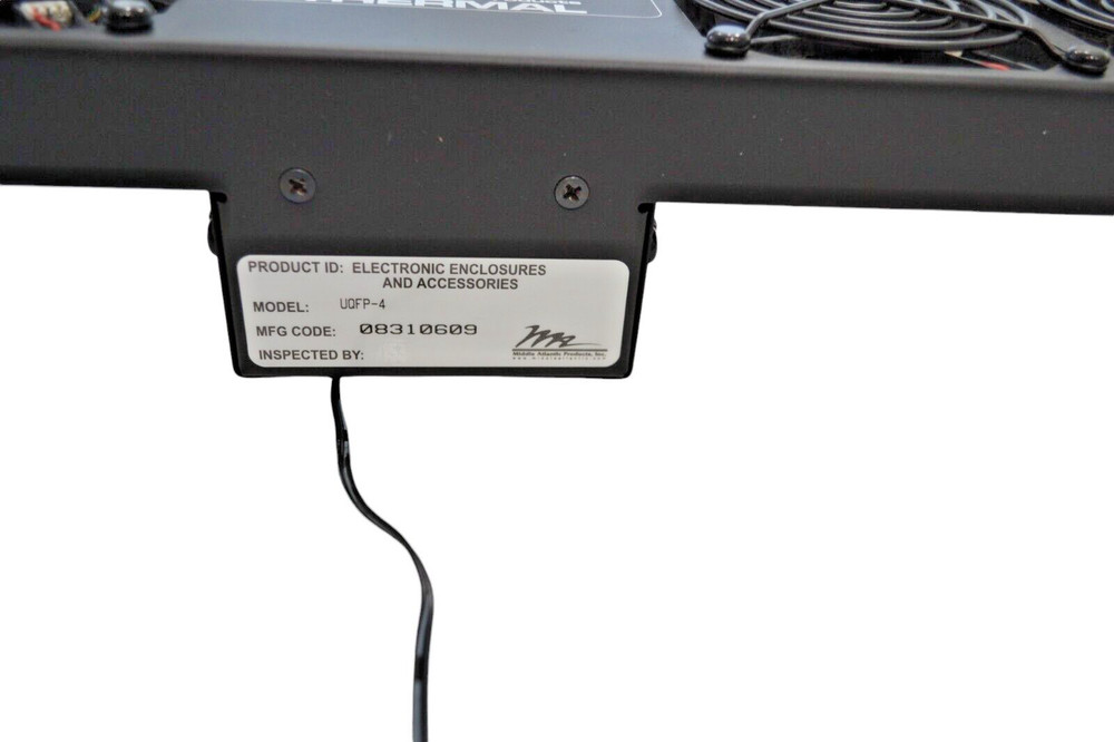 Middle Atlantic UQFP 4RT Quiet 4 Fan Panel With Thermistor Rack Cooling System
