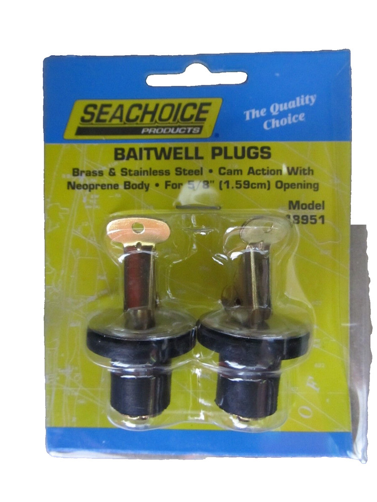 2 Pack of 5/8 Inch Deck, Livewell and Baitwell Drain Plugs for Boats #18951  NEW