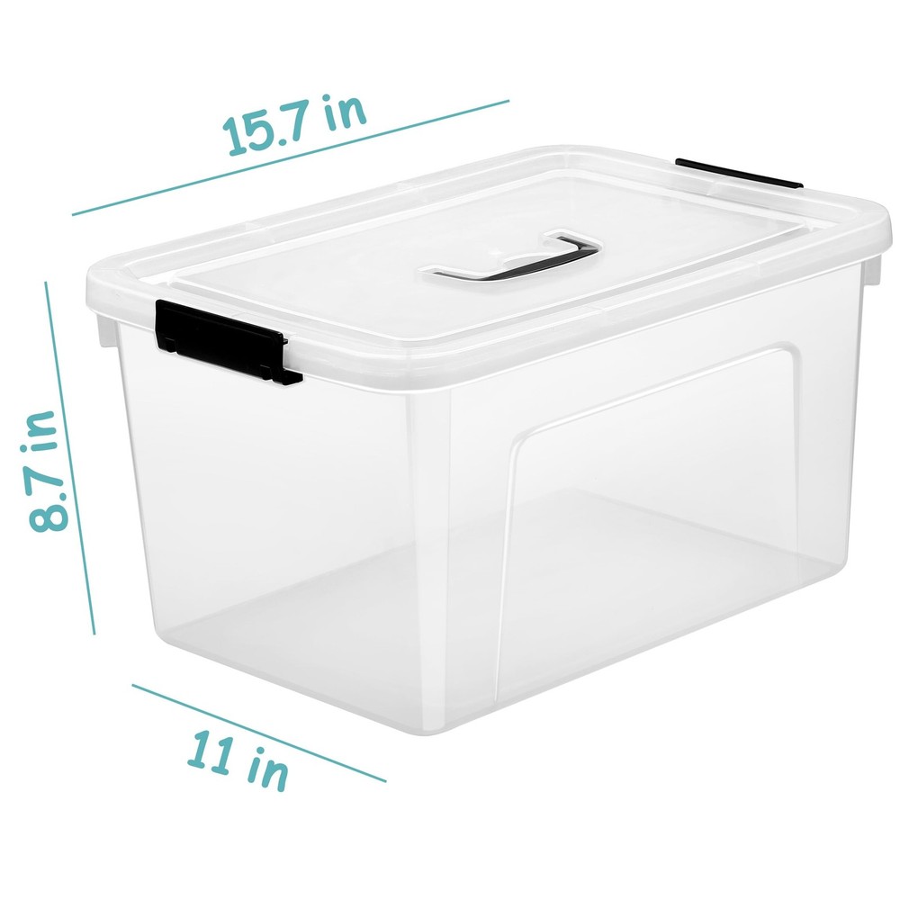 19 Quart Plastic Storage Bins with Lids, 6-Pack Stackable Clear Storage Organ...