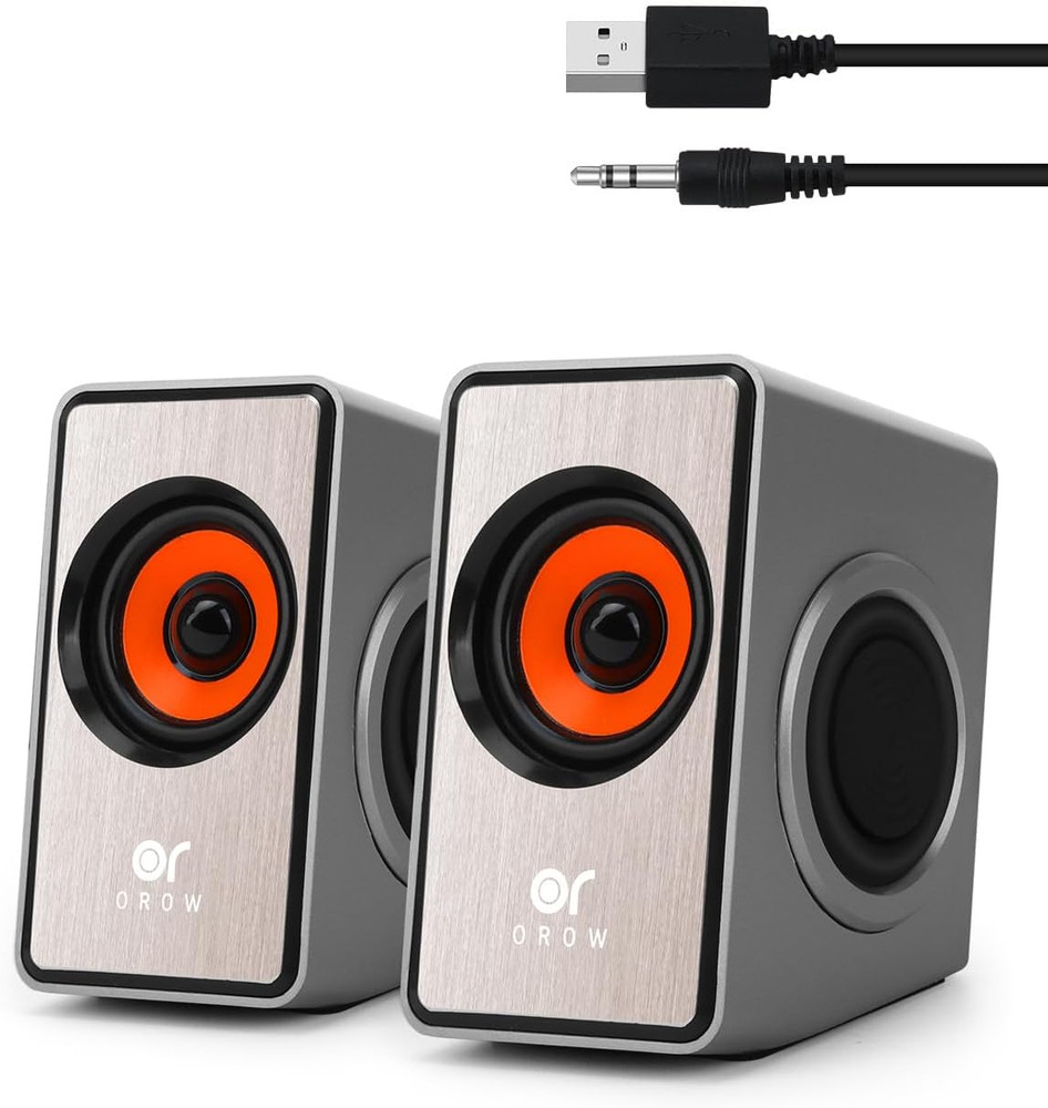 Mini Desktop Speakers USB Powered AUX Volume Control for PC Laptop