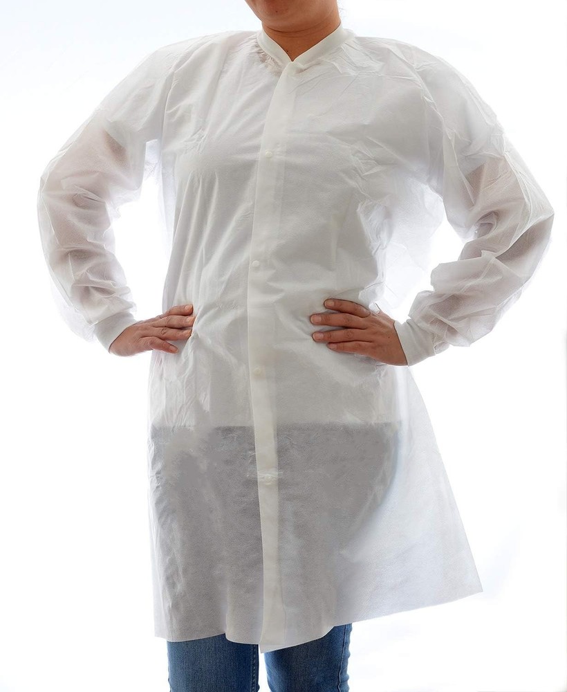 Snap Button SMS Lab Coat for Men, Pack of 10