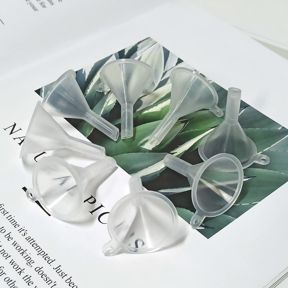 30 Pcs Small Mini Clear Plastic Funnels for Lab Bottles, Essential Oils, Perfume