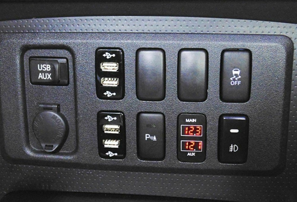 32mm 4-Pole Push Button 12V Switch W/LED Light for Add-on Indicator Lights