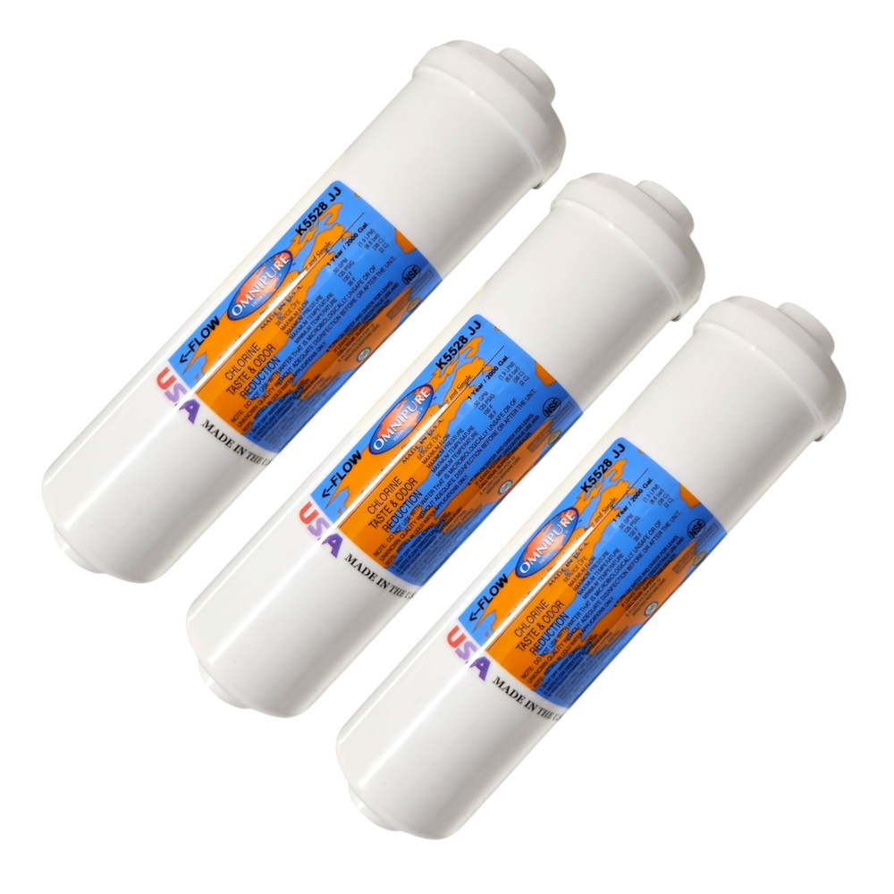 Omnipure K5528-JJ Inline GAC 10" x 2.5" Postfilter 1/4"QC (3 pack)