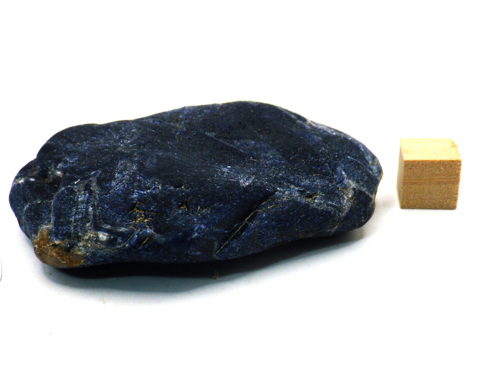 Blue Sapphire nugget. Tumbled. 84.5 grams. Nice deep blue.