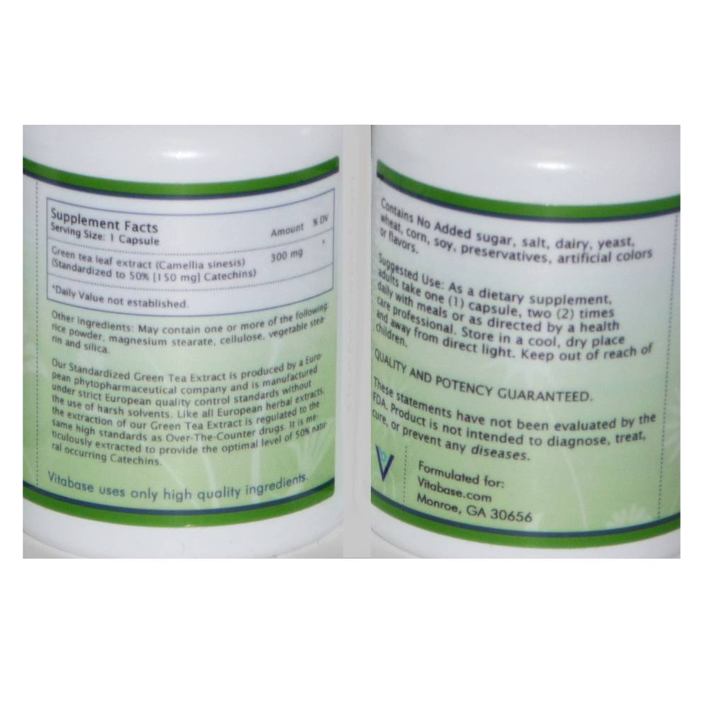 Vitabase Green Tea Extract 300 mg - 60 Capsules
