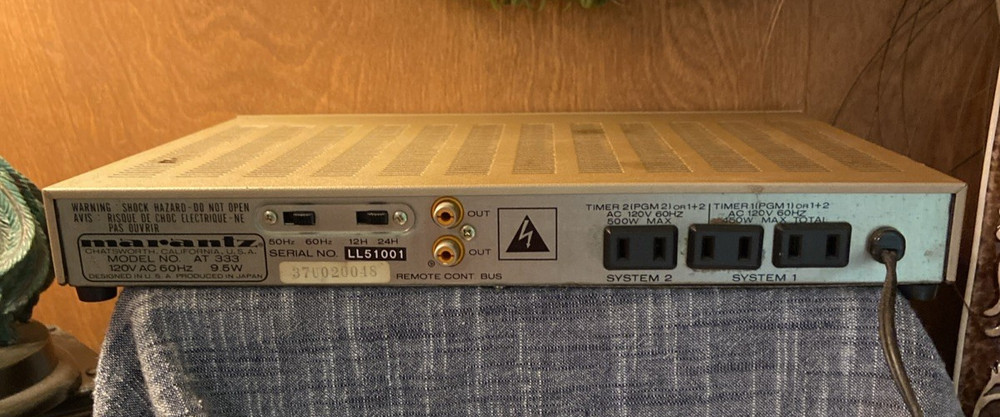 Vintage Marantz AT-333 Audio Timer (NOT Tested)Powers on ** Read Description**
