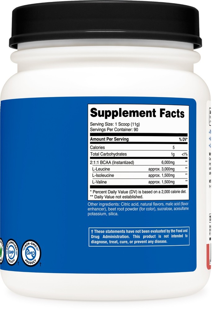 Nutricost BCAA 2:1:1 Powder (Raspberry Lemonade) 90 Servings