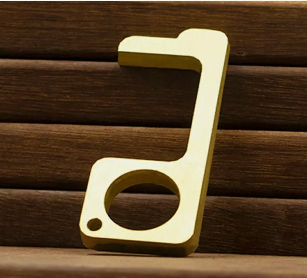 4 Pack Touchless Antimicrobial Door Opener Hook No Touch Tool Avoid Germs Gold