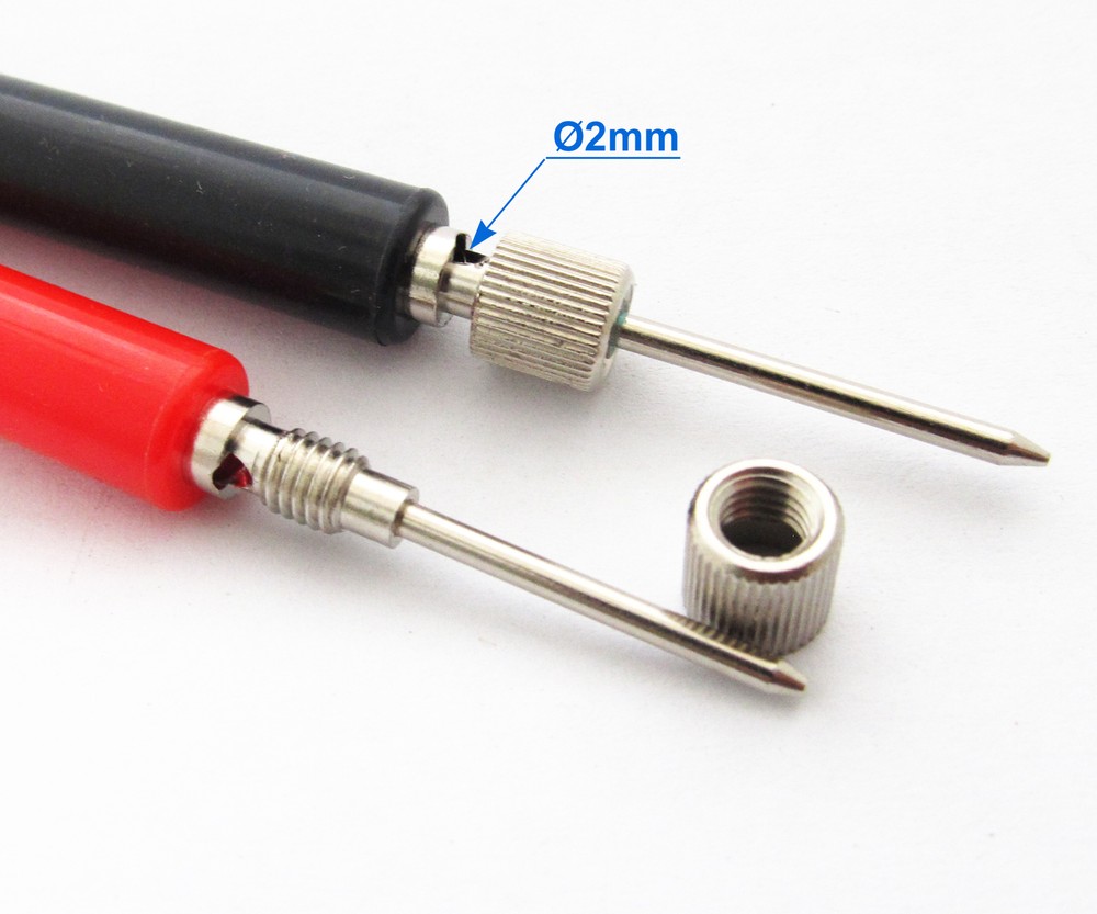 2pcs DIY Multimeter Test Probe without Cable Assemble & No Solder Long Handle
