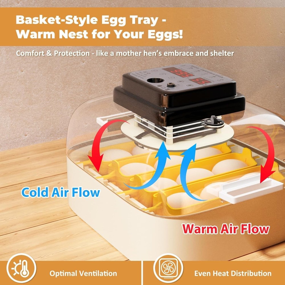 Egg Incubator with Automatic Egg Turning and Humidity Control 16 Eggs