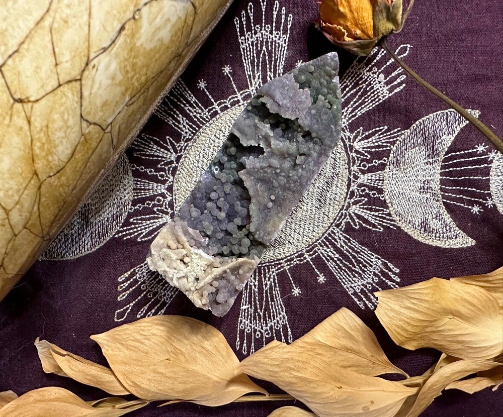 Grape Agate Raw And Polished Point, Grape Agate Tower, All Natural