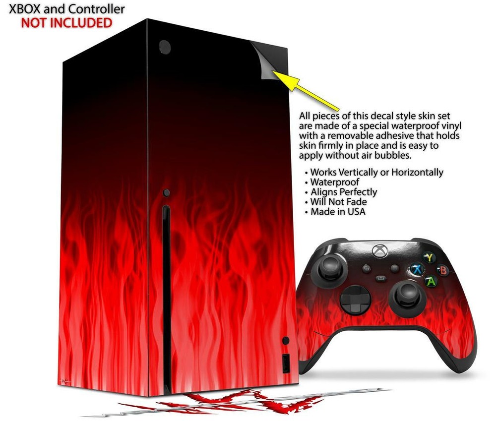 Skin Set for XBOX Series X Fire Red
