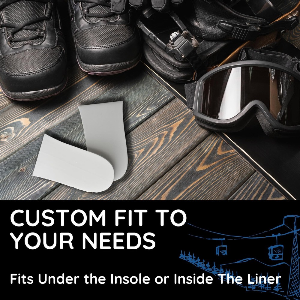 Boxum Ski Boot Heel Lift Inserts with 3/8 Inch Cushioned Support - Grindable ...