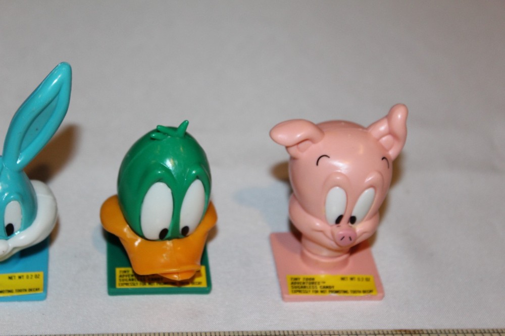 1991 Tiny Toons Adventures Topps Candy Head Set Babs Buster Plucky Hampton VTG