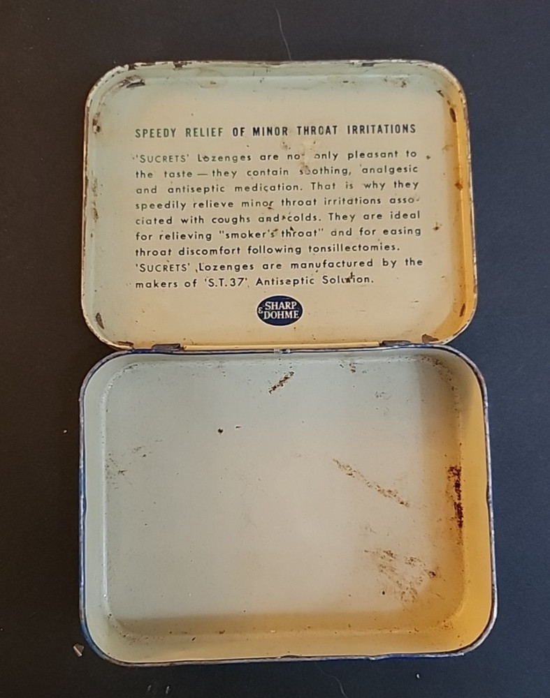 Sucrets Tin Sharpe & Dohme