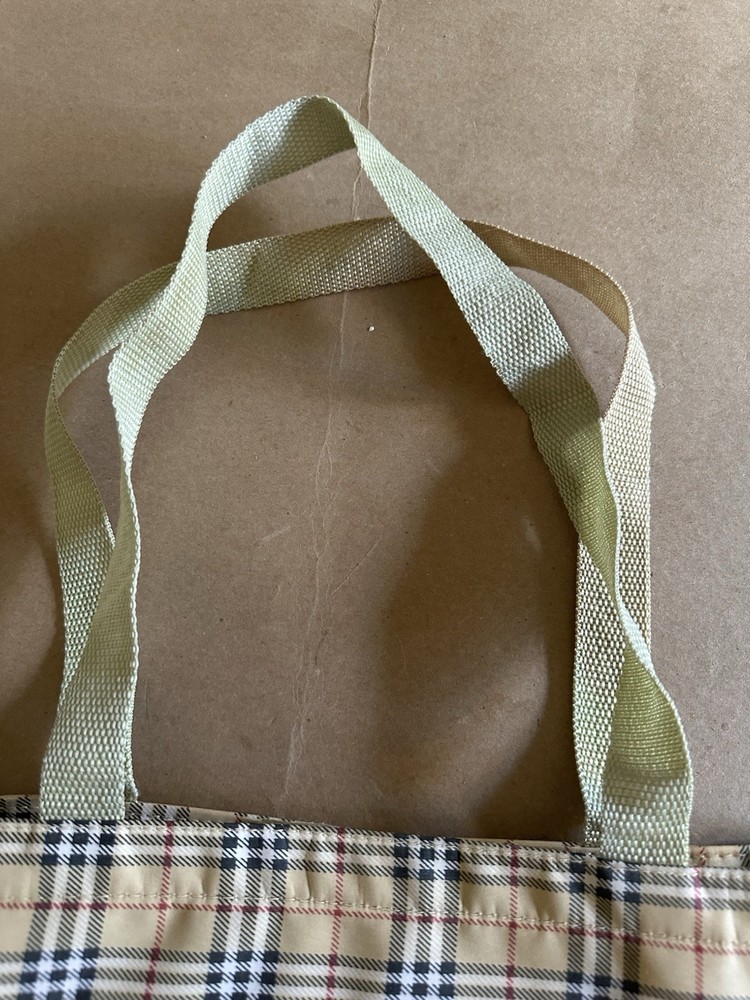 Vintage Tote Bag Designer House Check Pattern