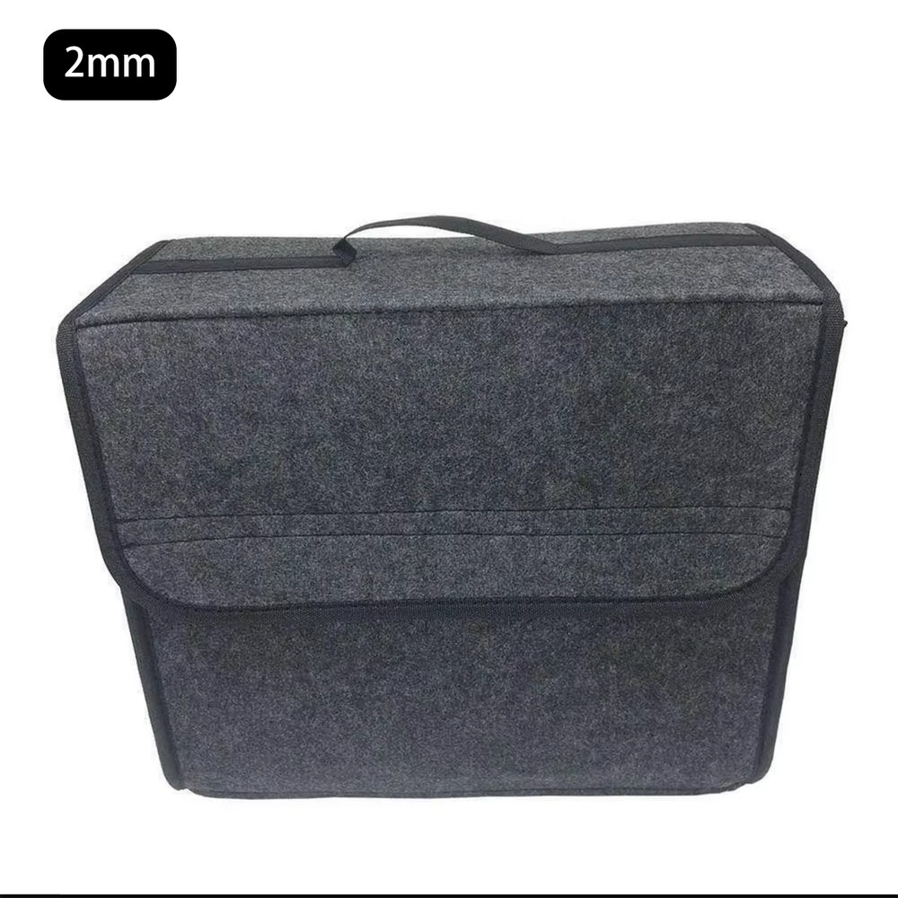 Foldable Car Trunk Organizer Felt Storage Box Cargo Bag Gray