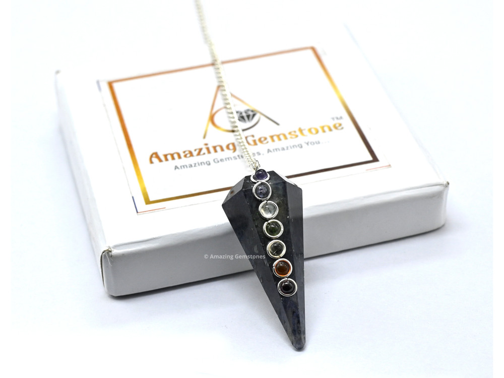 Iolite Dowsing Crystal Chakra Pendulum