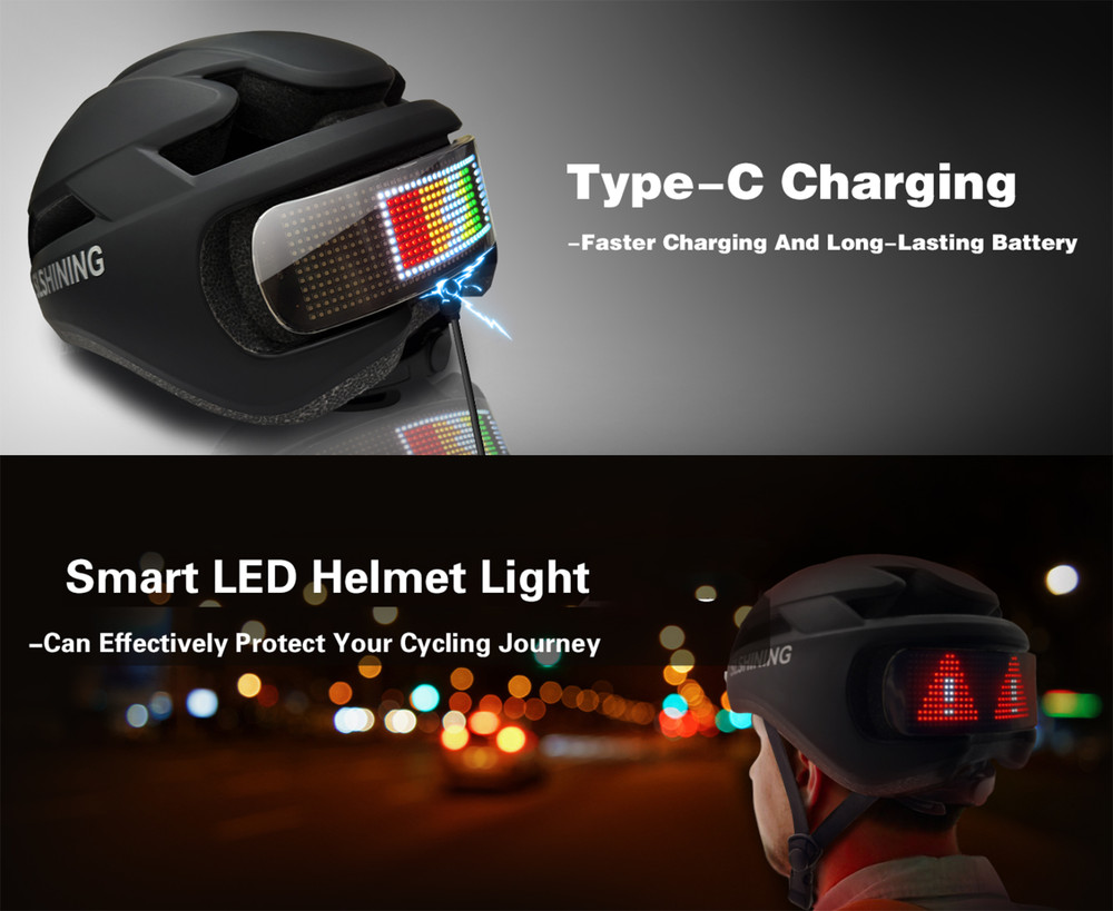 Smart Cycling Helmet with LED Display, APP & Remote Control