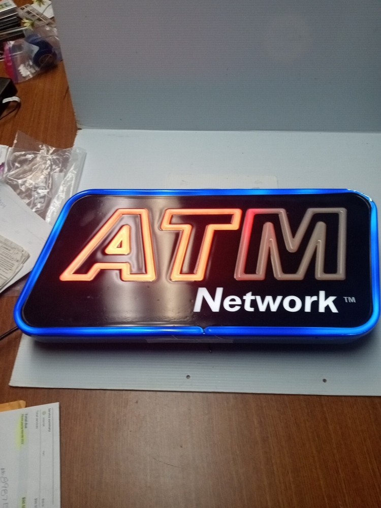 ATM Network Lighted Hanging Sign Pull Chain Store Sign Business