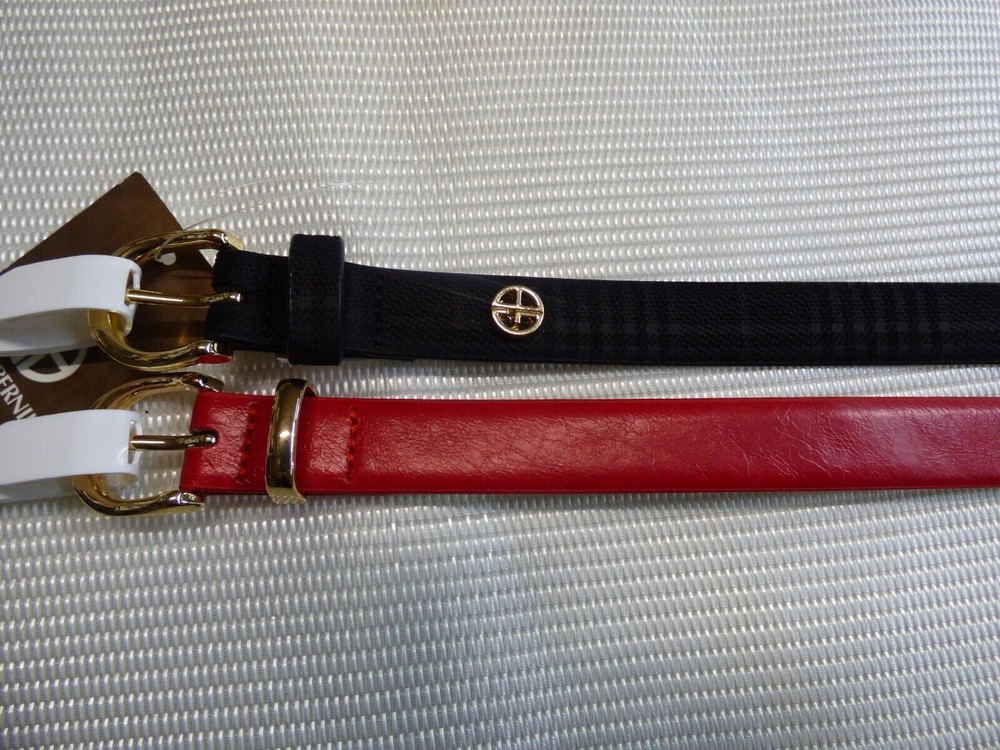 Giani Bernini Two-For-One Smooth & Plaid Belts