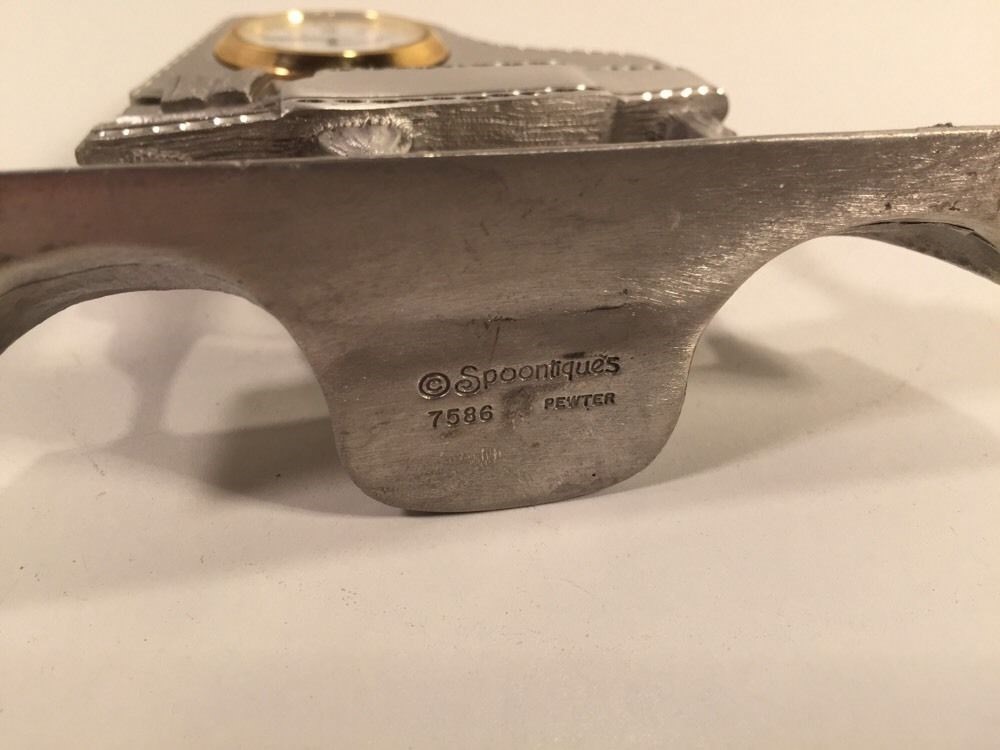 Spoontiques Pewter Grand Piano Clock