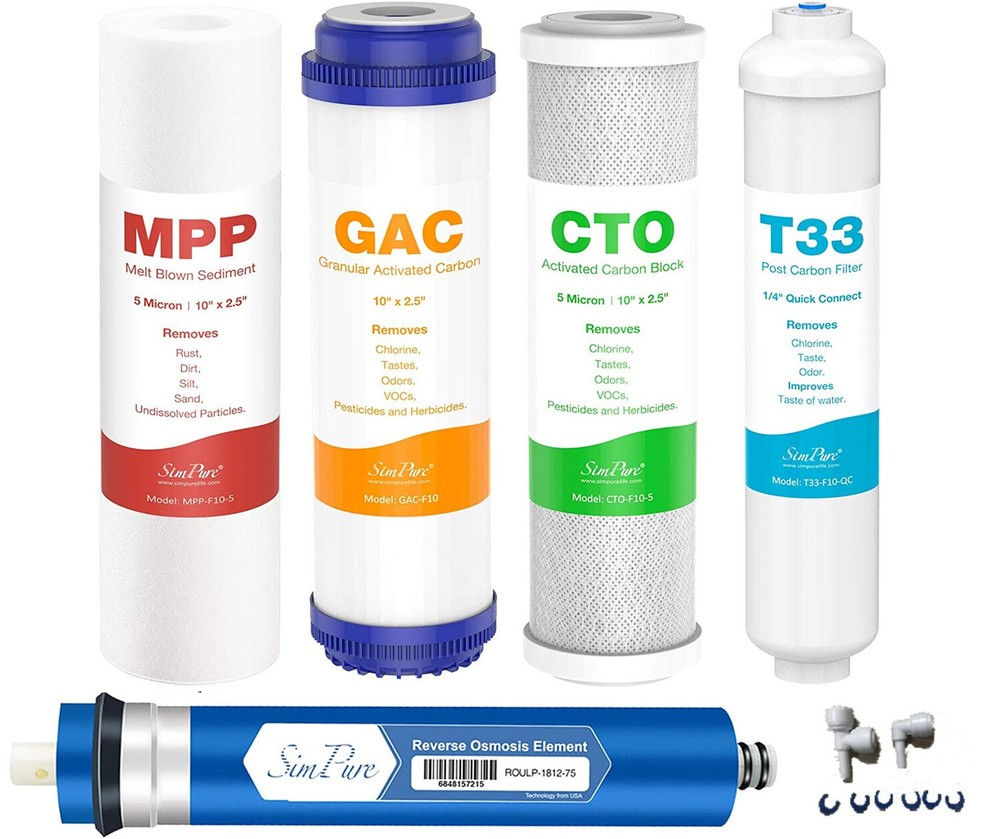 SimPure 5 Stage 100GPD Under Sink RO Reverse Osmosis Water Filtration System