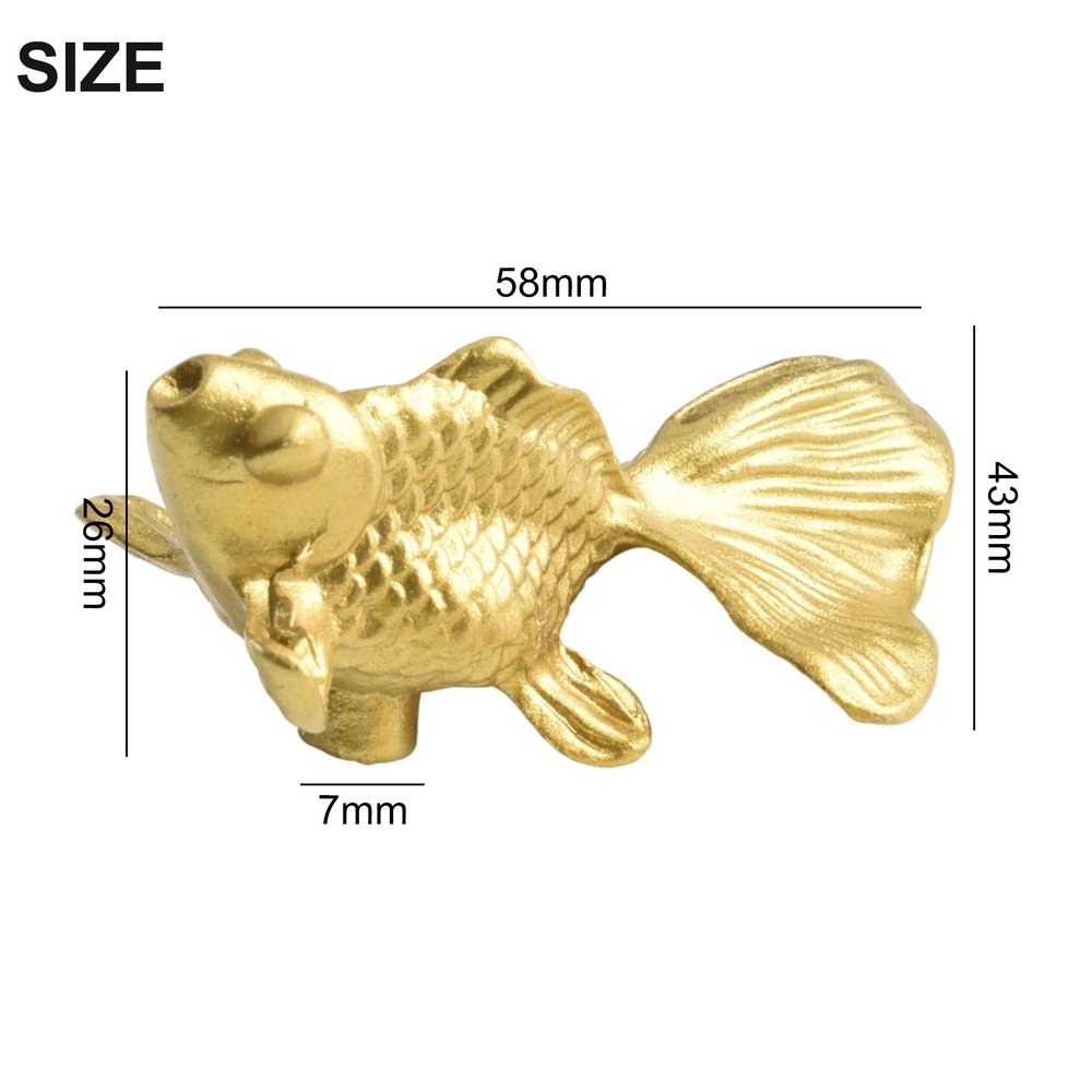 Vibrant Goldfish Cabinet Drawer Knobs Solid Brass Material Stylish Handle