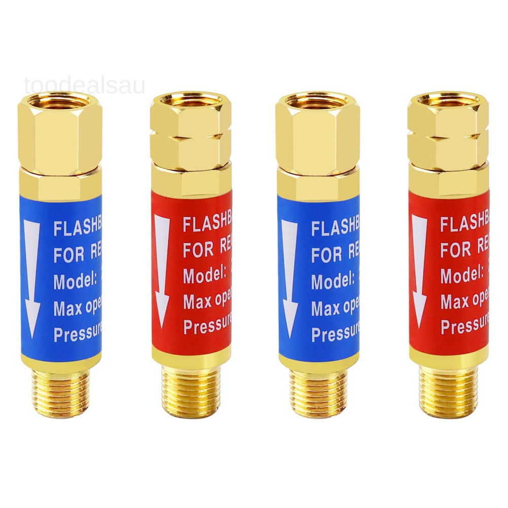Oxygen Acetylene Flashback Arrestors Set 2-Set Regulator End 9/16-18 Threads B