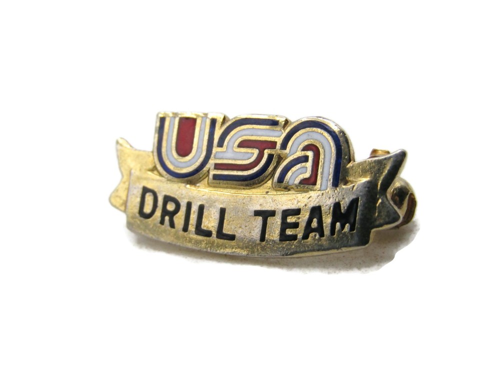 USA Drill Team Pin Gold Tone