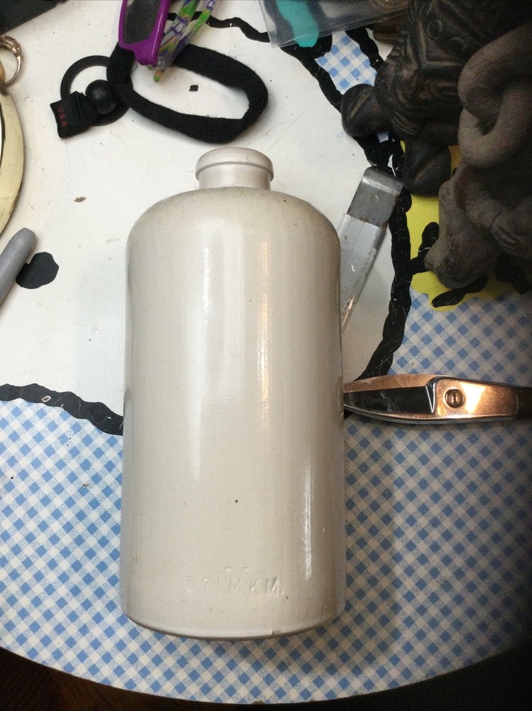 MKM Stoneware Bottle Hand Painted Windmill D.7 L EUC Ducks No Chips or Cracks
