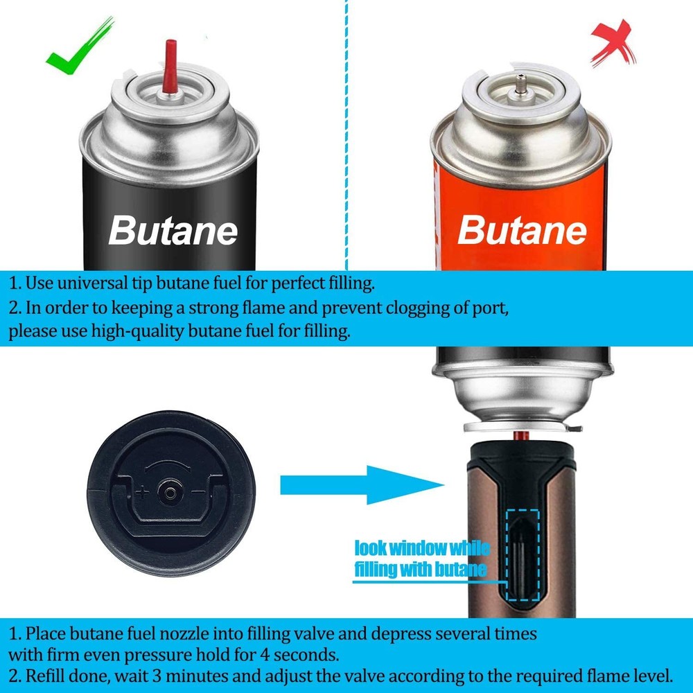 2 Pack Butane Torch Lighter Refillable Pen Lighter Adjustable Jet Flame Butane