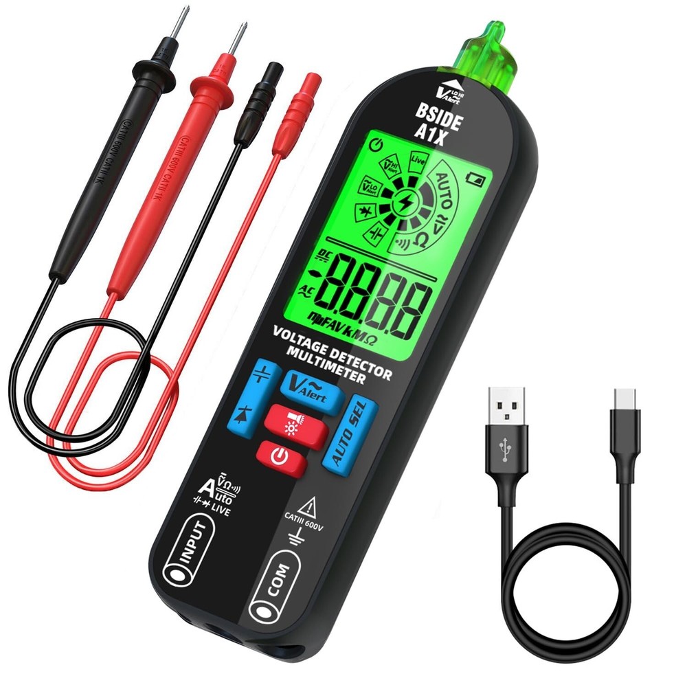 Smart Digital Multimeter Tester Rechargeable Electrical Voltmeter AC DC Voltage