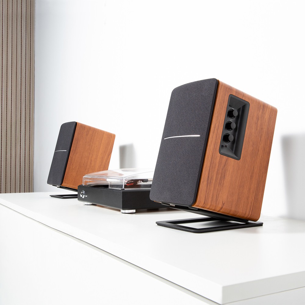 7" Desktop Speaker Stands for Midsize Bookshelf Computer Speakers Black - Pair