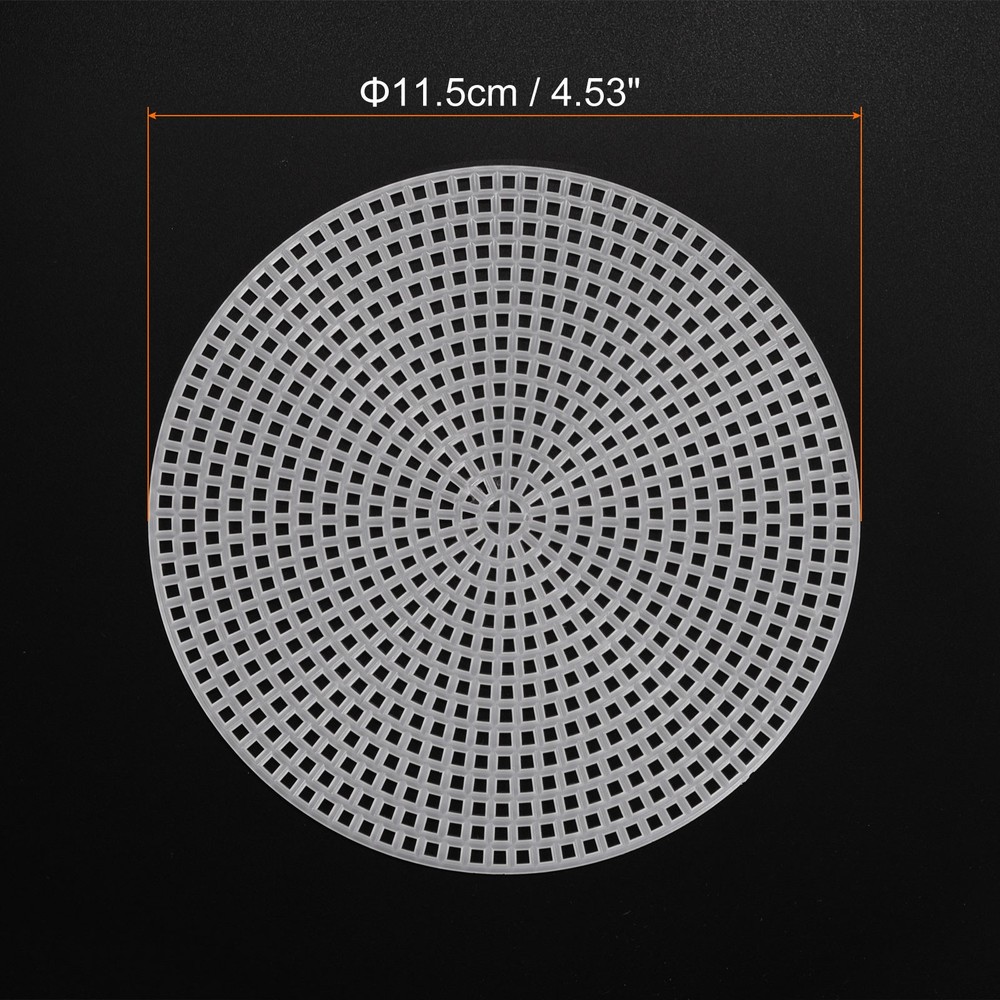 20 Pack Round Plastic Canvas Mesh Sheets 4.53" White Circle Blank Mat