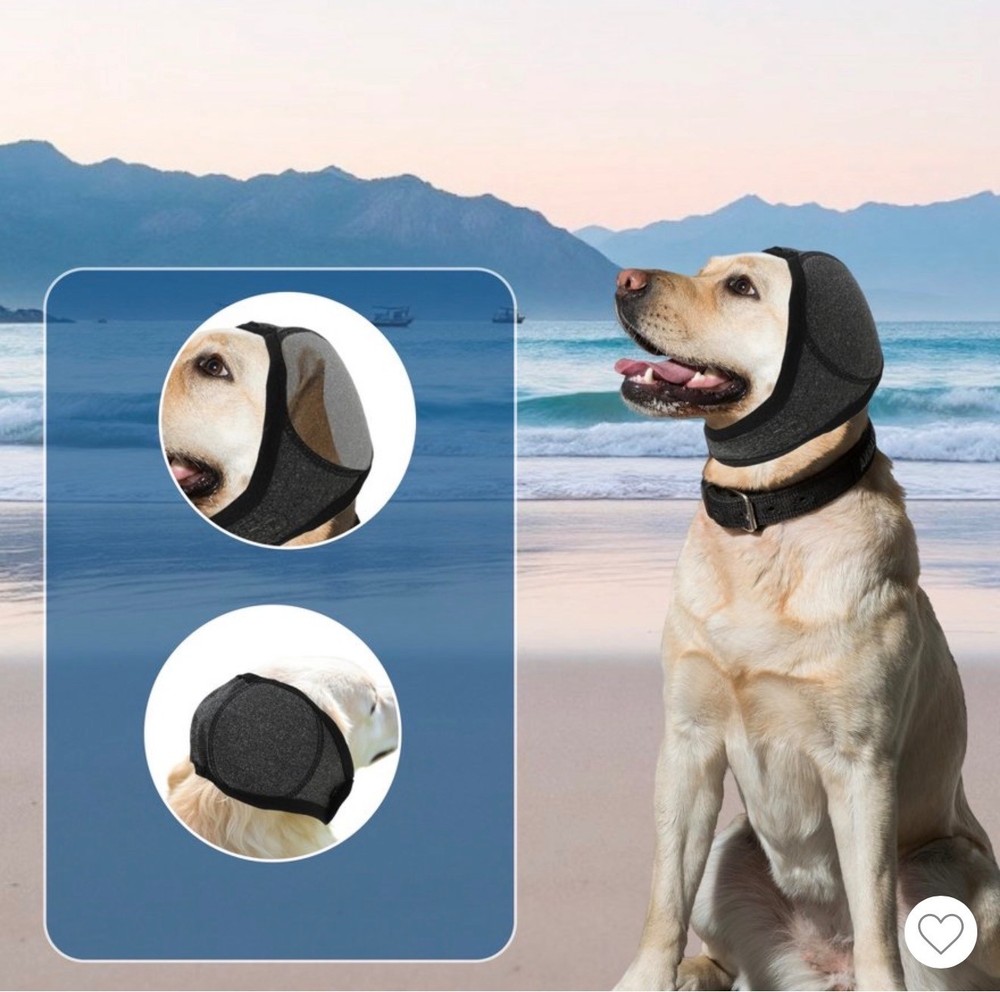 Calming Gray Dog Ear Wrap for Noise Reduction