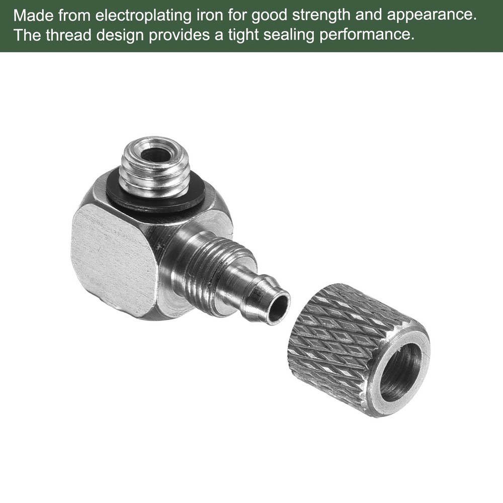 3 Pcs Compression Fitting Connectors Male Thread Push Silver M5x0.8