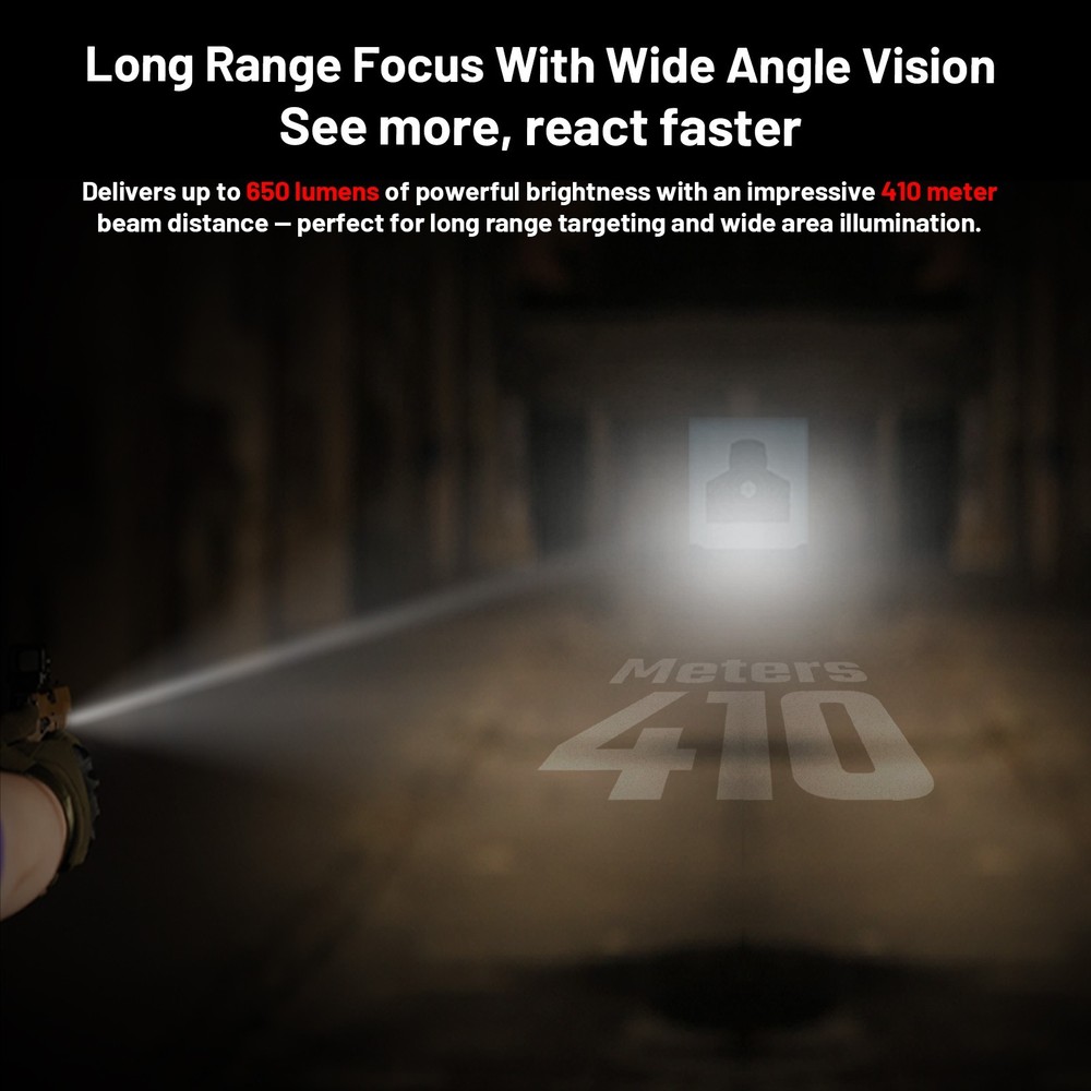 AIMWIN WL12 Weapon Light 650 Lumen 410 Meter Long Range Tactical Flashlight