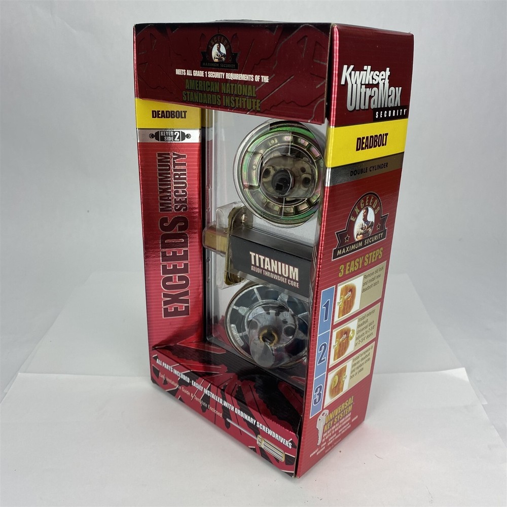 Kwikset Exceeds Maximum Security Dead Bolt Double Cylinder Polished Brass