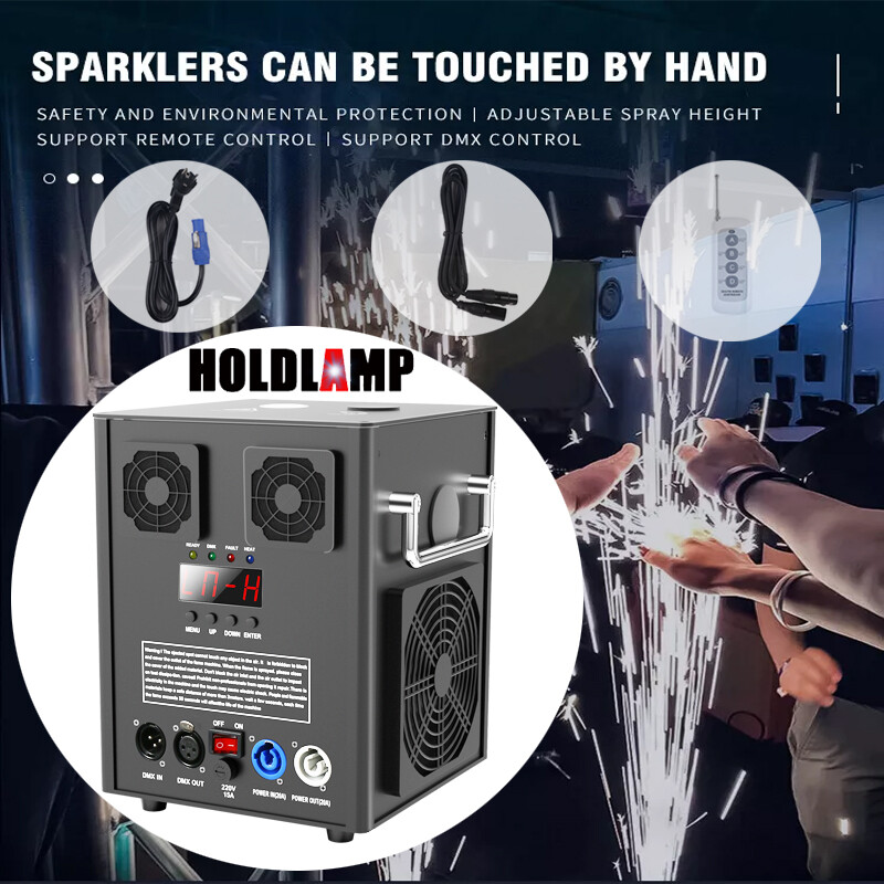 700W Cold Spark Machine Firework Stage Effect DMX Wedding with Flight Case