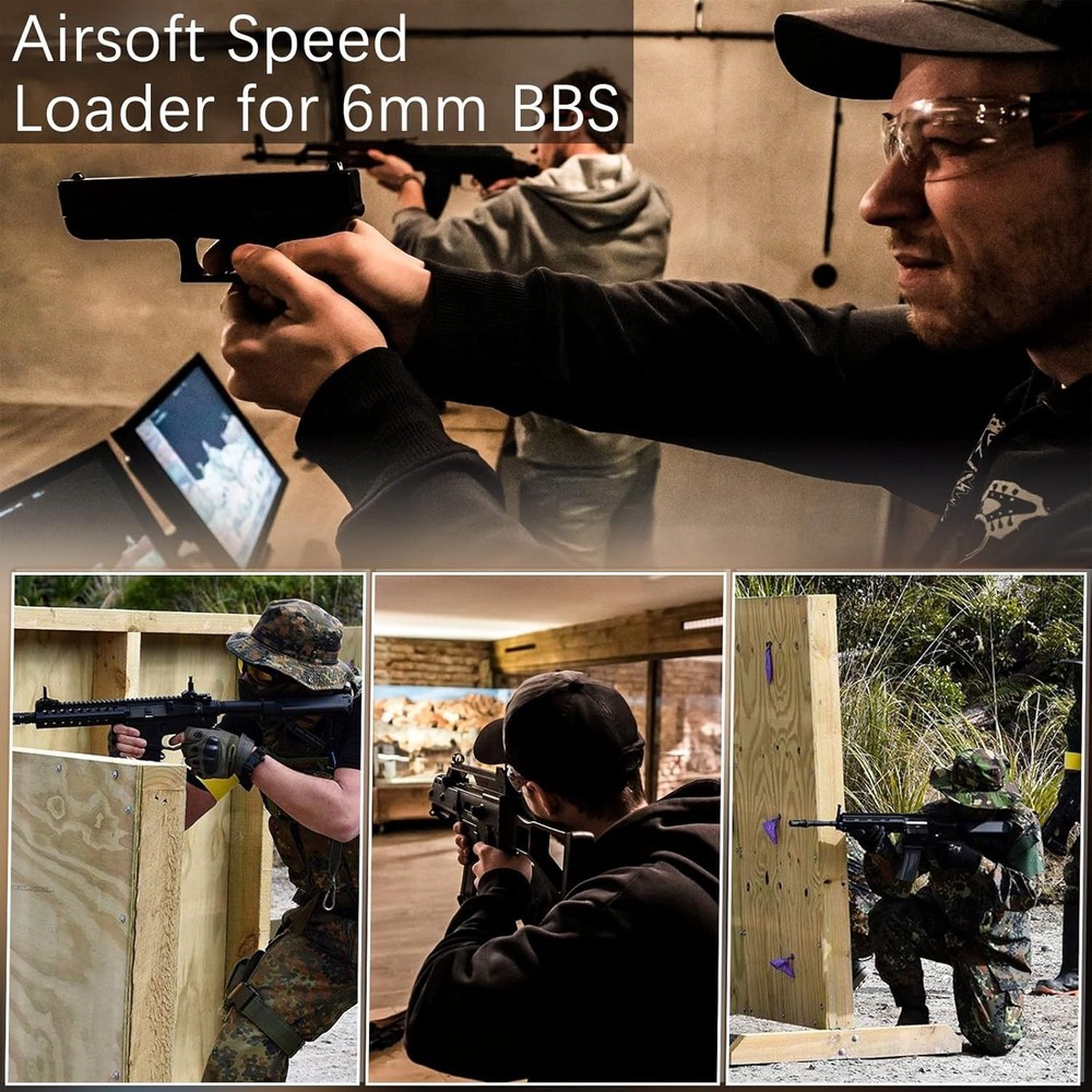 Compact 6mm BBS Airsoft Speed Loader with Adapter - Quick & Easy Loading
