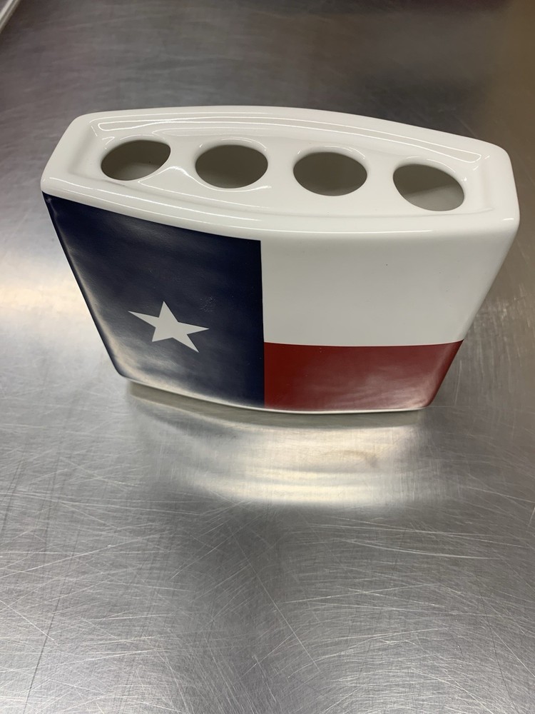 Spring global Maid Texas Ceramic Toothbrush Holder 4 Hole