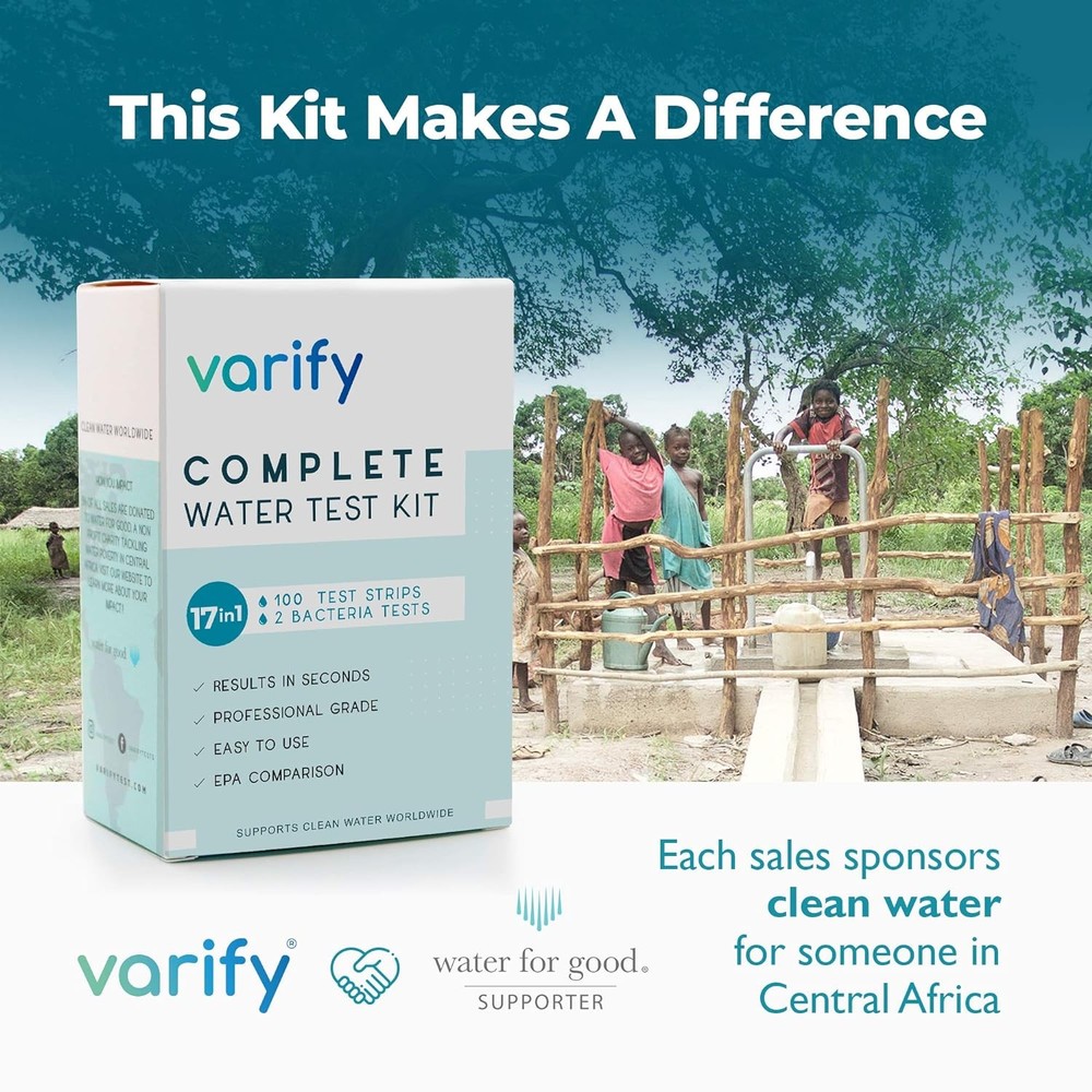 Varify 17in1 Complete Drinking Water Test Kit - 100 Strips + 2 Bacteria...