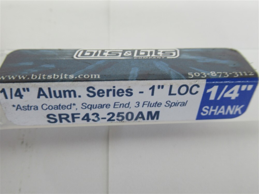 Bits & Bits SRF43-250AM , 1/4" Solid Carbide Square End Mill