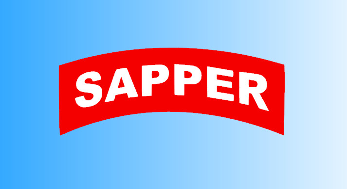 SAPPER Tab Vinyl Decal - Window Sticker - Combat Engineer - 12B