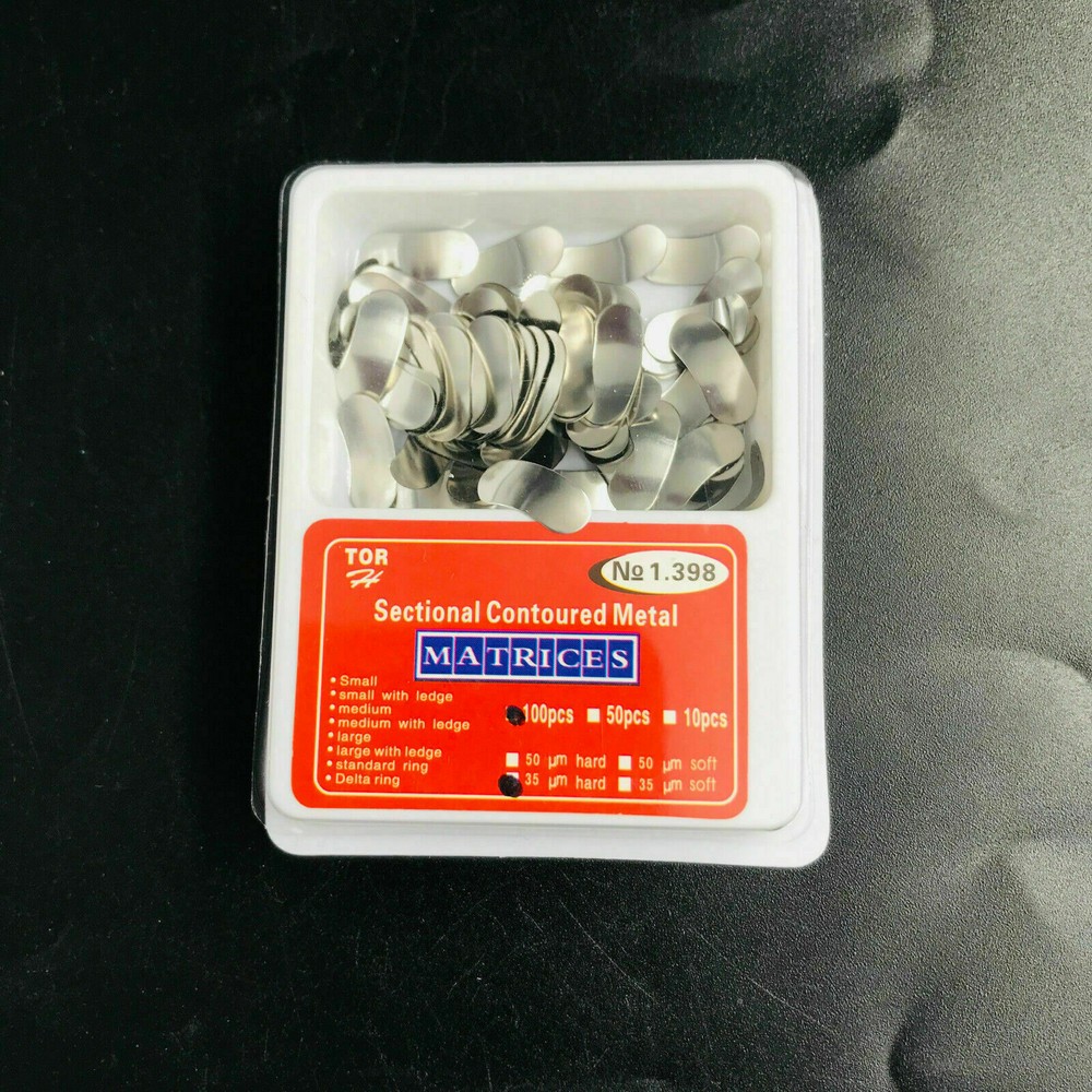 100Pc Dental Sectional Contoured Matrices Large Medium SmallRefill Matrix Bands