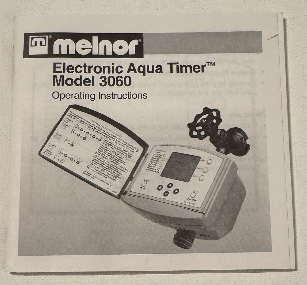Operating Manual, Melnor Elec. Aqua Timer, Model 3060, VG Condition